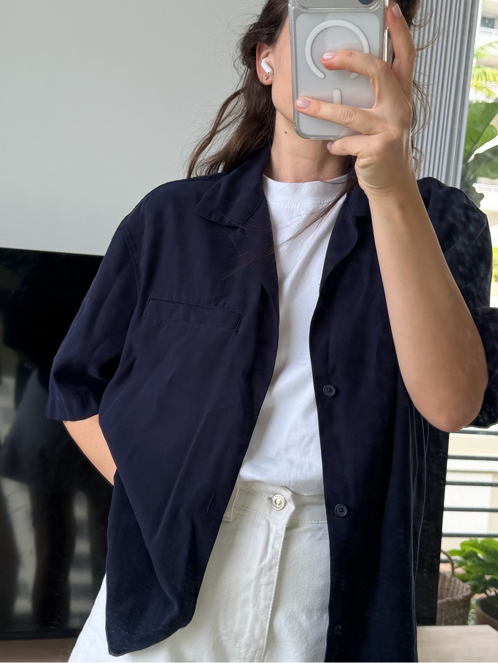 Women's Navy Short-Sleeve Jacket Zara